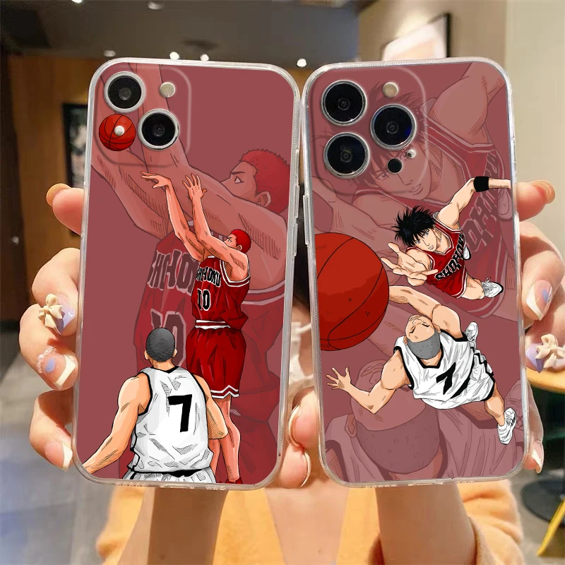 

Anime Slam Dunk Transparent Phone Case For iPhone 15 14 13 12 Mini 11 Pro Max XS X XR 7 8 Plus Clear Shockproof Silicone Cover