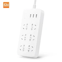 xiaomi mijia power strip converter 6 sockets portable plug travel adapter home 3 usb port fast charge plug switch 250v