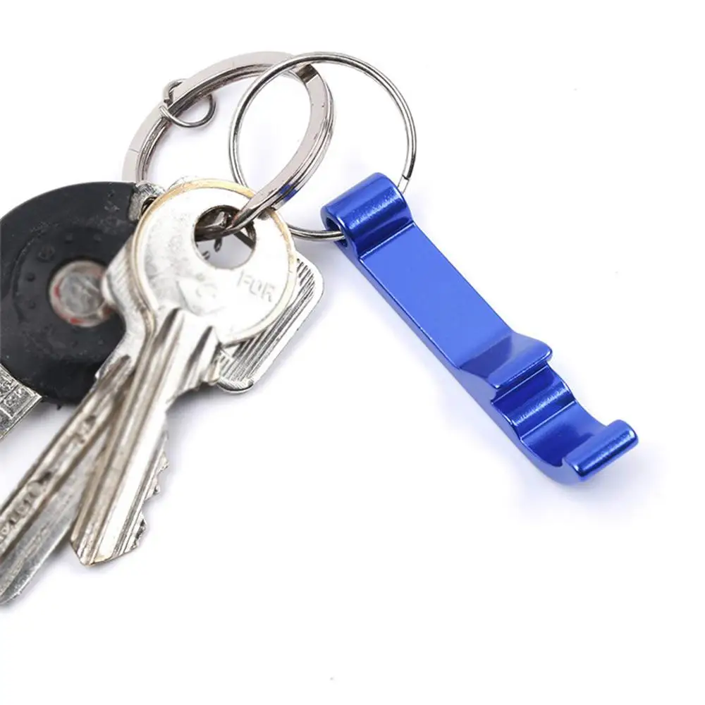 

1PC Portable Beer Bottle Opener Key Ring Chain Keyring Keychain Metal Bar Tool Claw Practical Colorful Key Chain Corkscrew 4 In1