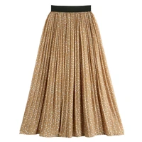 tfetters chiffon printed pleated skirt womens 2022 summer new korean casual high waist polka dot skirts for wpmen clothing