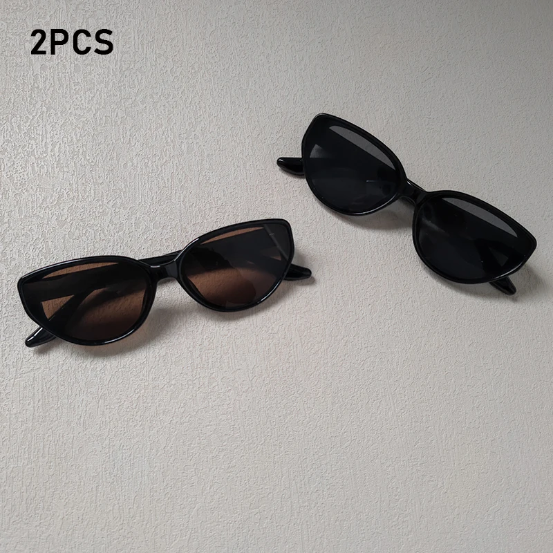 Очки солнцезащитные женские кошачий глаз модные простые темные очки для улицы
