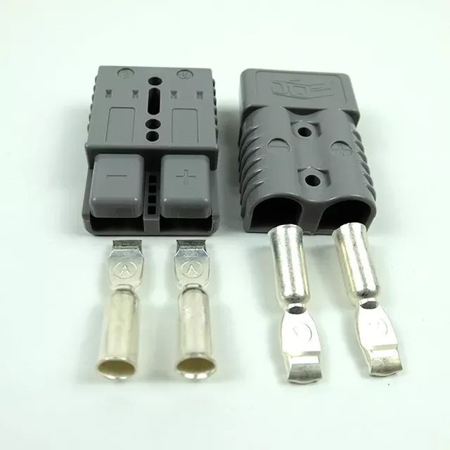 

2pcs 600V 50A Copper Silver Battery Quick Connector Kit Connect Plug Disconnect Winch Trailer Connect Max for 6AWG Wire
