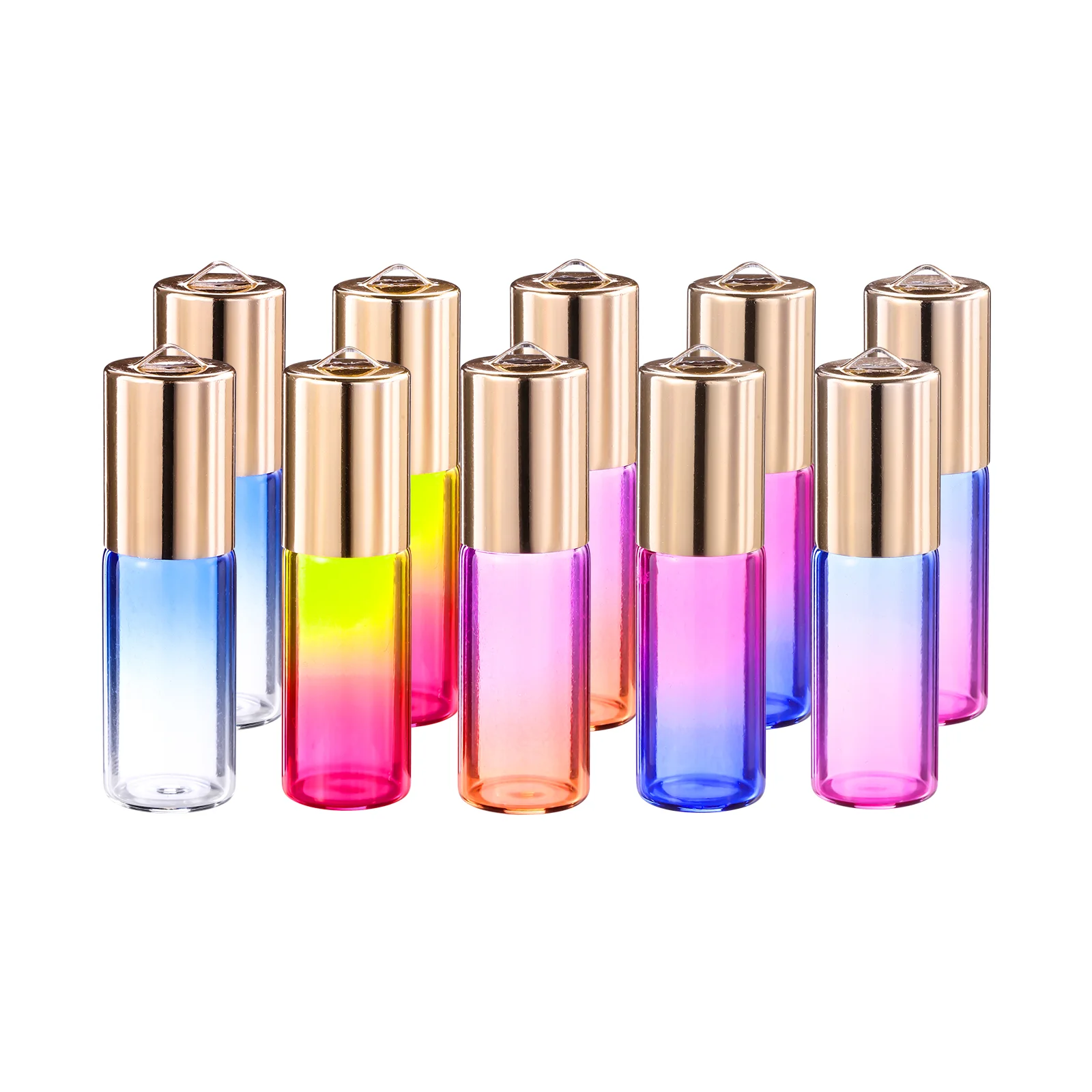 

KESYOO 10pcs Essential Oil Roller Bottles Gradient Glass Bottles with Stainless Steel Roller Balls