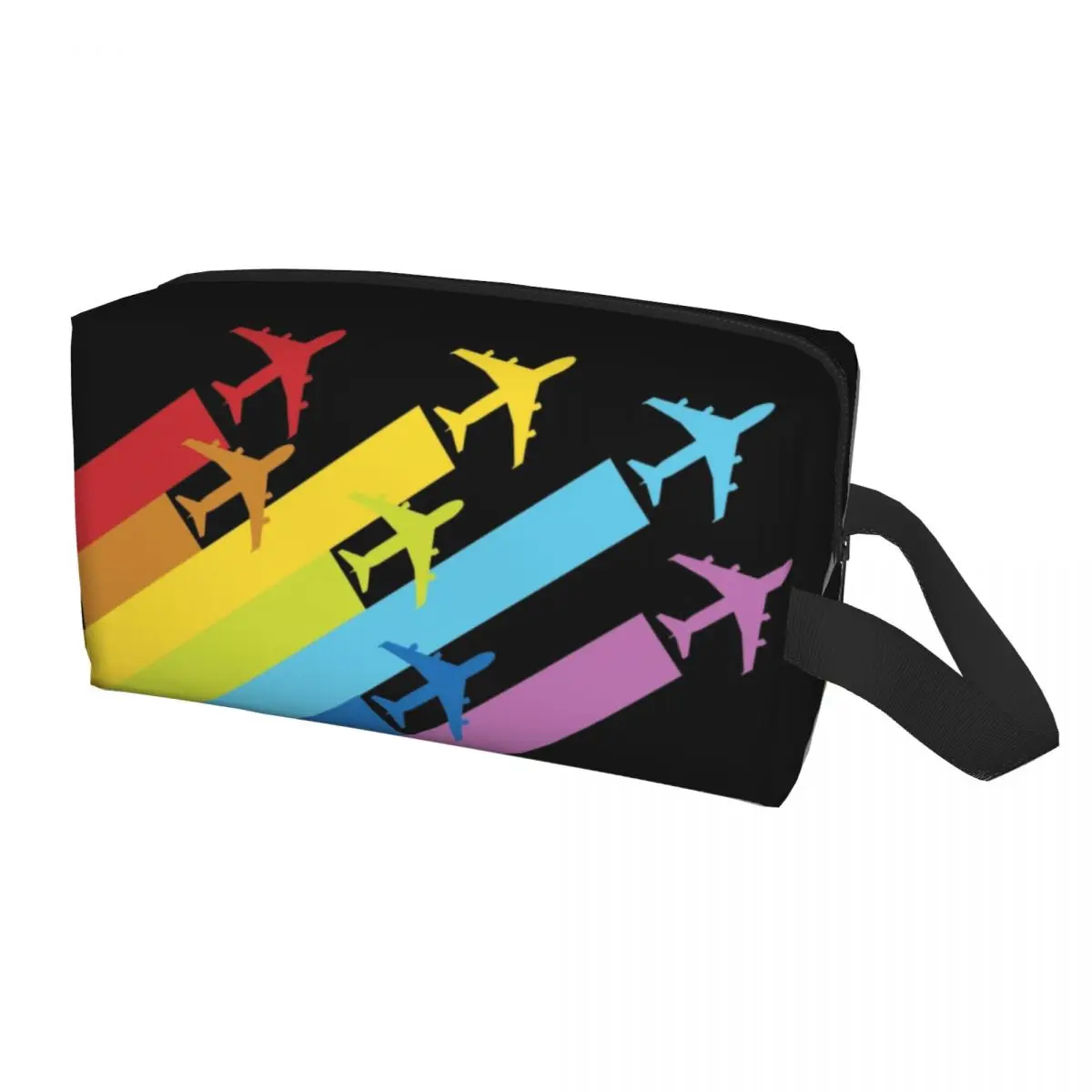 

Travel Rainbow Airplanes Chemtrails Toiletry Bag Aviation Fighter Pilot Cosmetic Makeup Organizer Women Storage Dopp Kit Case
