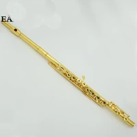 gold plated 16 key flute open hole and closed hole dual purpose professional cupronickel flute