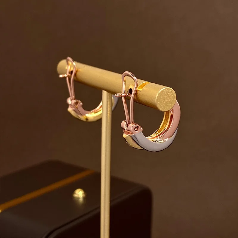 Женские серьги-Клипсы из нержавеющей стали трех цветов