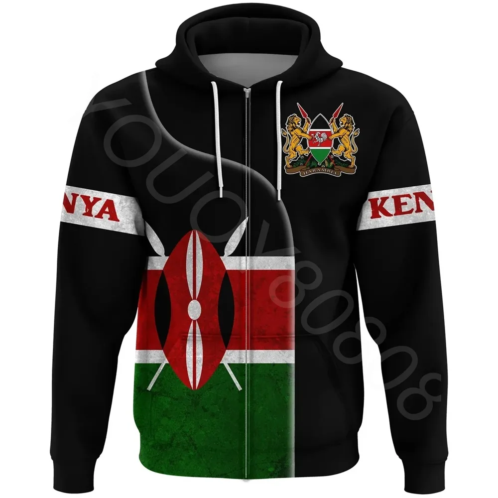 

Country Flag African Region Country Flag Fall Winter Men's Casual Sweatshirt Hoodie Print Kenya Flag Badge Zip Hoodie 2022