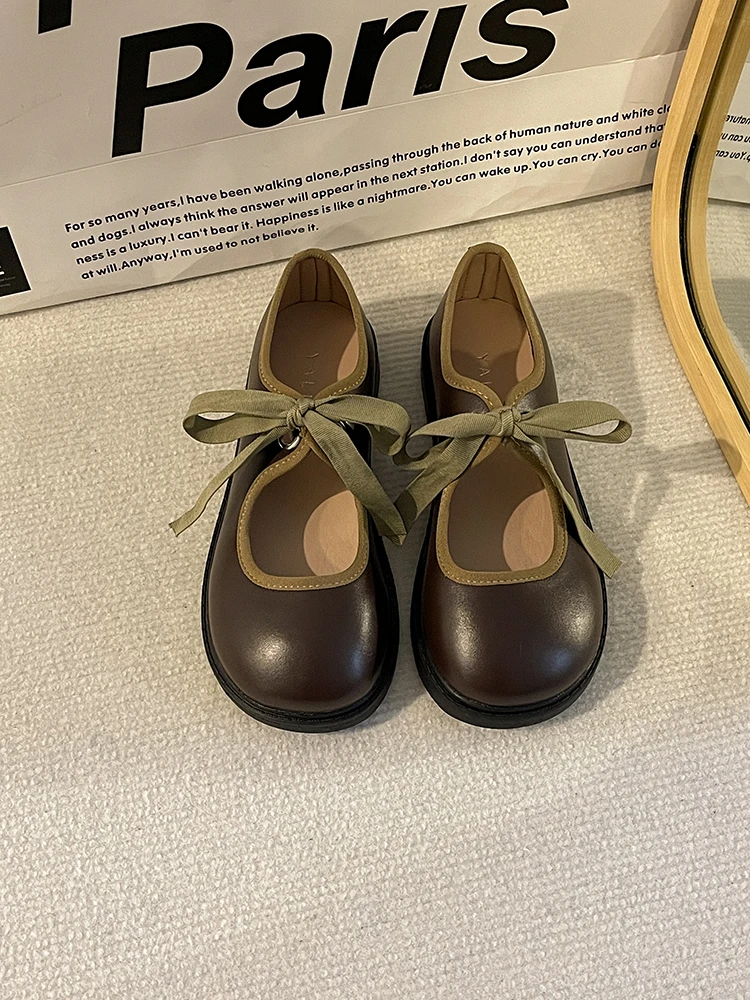 

Korean Shoes Bow-Knot Round Toe Female Footwear Shallow Mouth Oxfords Women's Casual Sneaker 2023 Summer Butterfly Dress Comfort