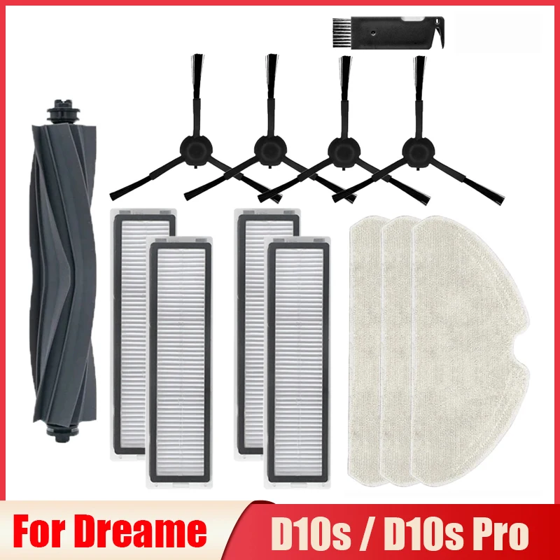 

Hepa Filter Mop Cloth Rags Spare Parts For Dreame D10s / D10s Pro Robotic Vacuum Cleaner Roller / Side Brush Accessories
