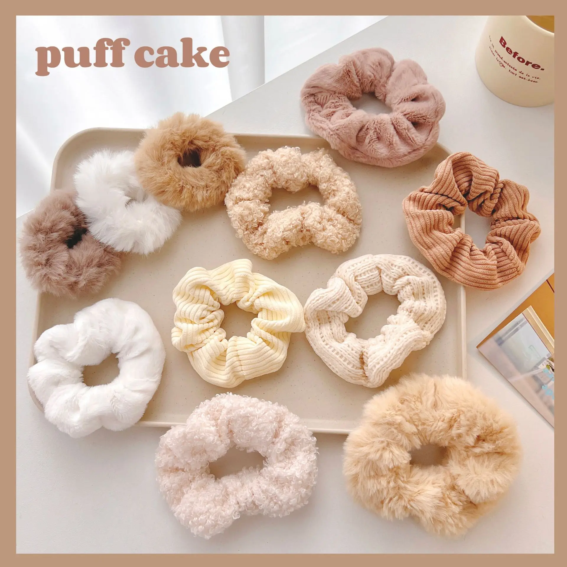 

Warm Soft Hair Scrunchies Furry Elastic Hair Band Women Girls Ponytail Holder Hair Rubber Band Hair Ties Hair Accessories