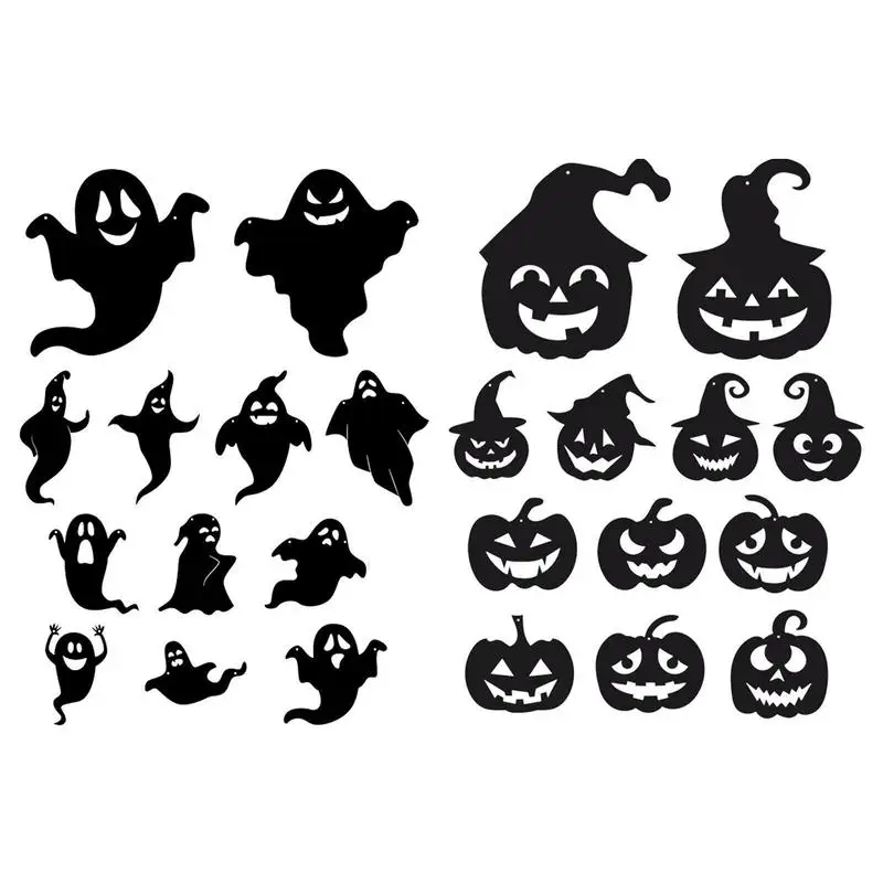 

Halloween Decorations Indoor Horror Decor With Double Sided Foam Tape 12 Pcs Scary Ghost Wall Stickers Party Decorations For