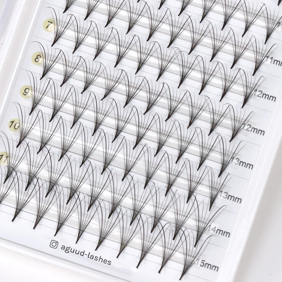 AGUUD V-образное наращивание ресниц 7D готовые тонкие вееры заостренная база