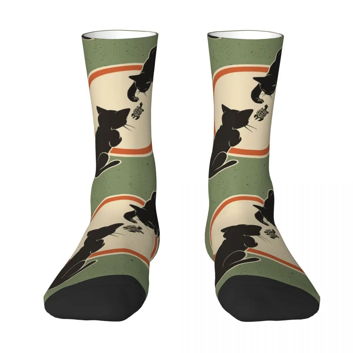 

Two Cats And Turtle R117 Stocking Vintage BEST TO BUY Nerd Color contrast Infantry pack Compression Socks