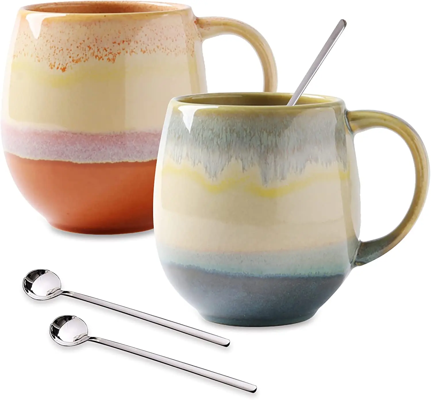 

Large Coffee Mug Men/Women Coffee Mug Set with Spoon, Hot Cocoa, Fun Tea Mug for Office and Home, Coffee Mug for Couples