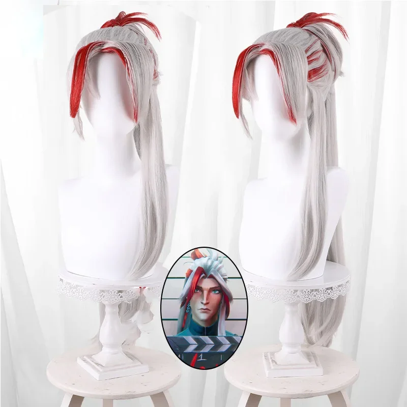 Парик для косплея Yone из игры сердцебия сталь мужской длинный парик красных и