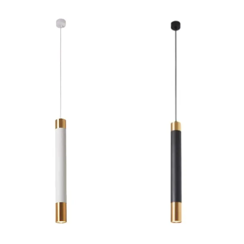 

LED Nordic Long Tube Pendant Light COB 110V-220V Dimmable 7W 12W Decorative Lamp Living Room Kitchen