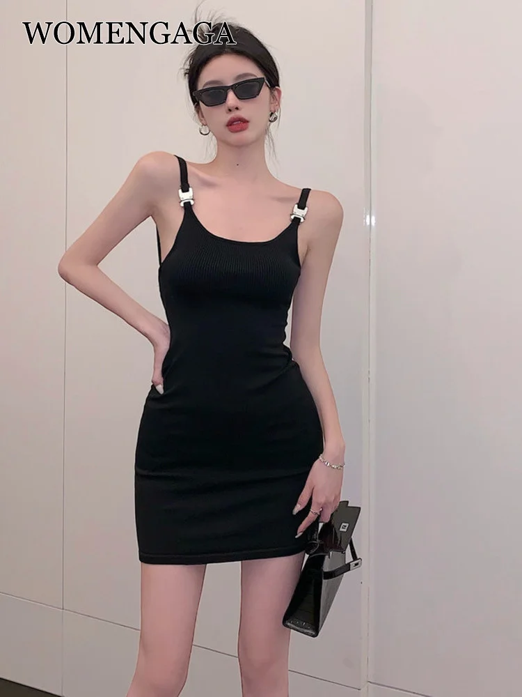 

Женское мини-платье с открытой спиной TVVOVVIN, пикантное летнее милое короткое черное модное платье с запахом на бедрах, корейский стиль 746Q