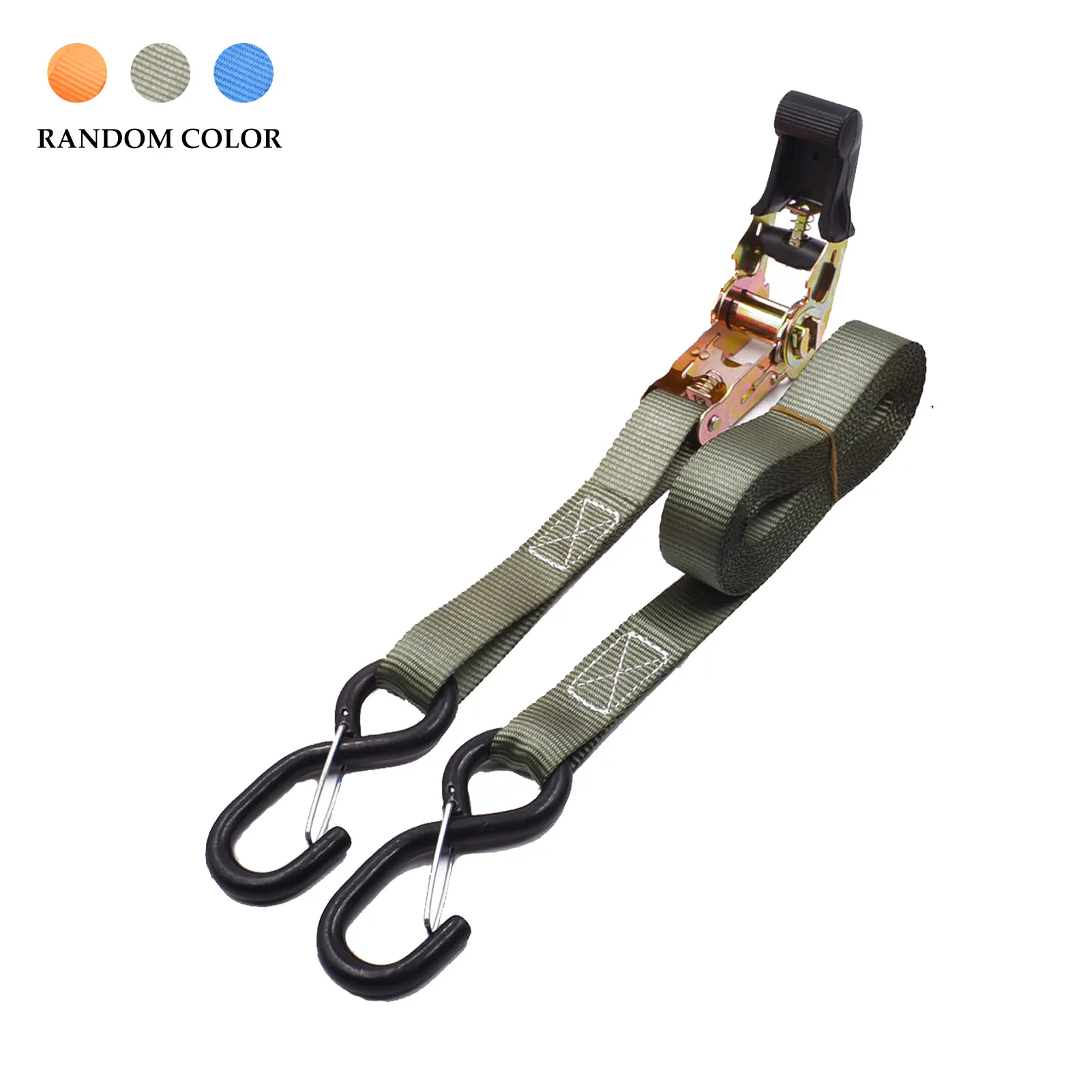 

2pcs/set Bicycle Practical Securing Durable Easy Install Ratchet Tie Down Strap With Hook Kayak Multifunction Motorcycle 16FT