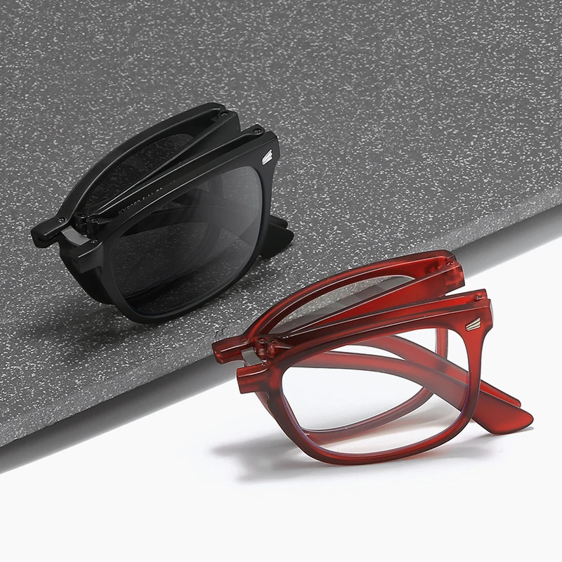 Модные складные фотохромные очки для чтения портативные синие блокировочные