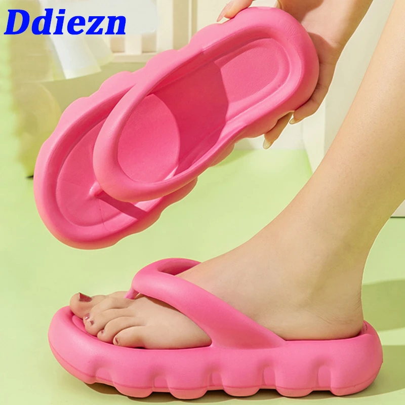 

EVA Slippers Flip Flops Women Shoes 2023 Beach Fashion Thick Platform Non-Slip Summer House Ladies Slides Home Slippers