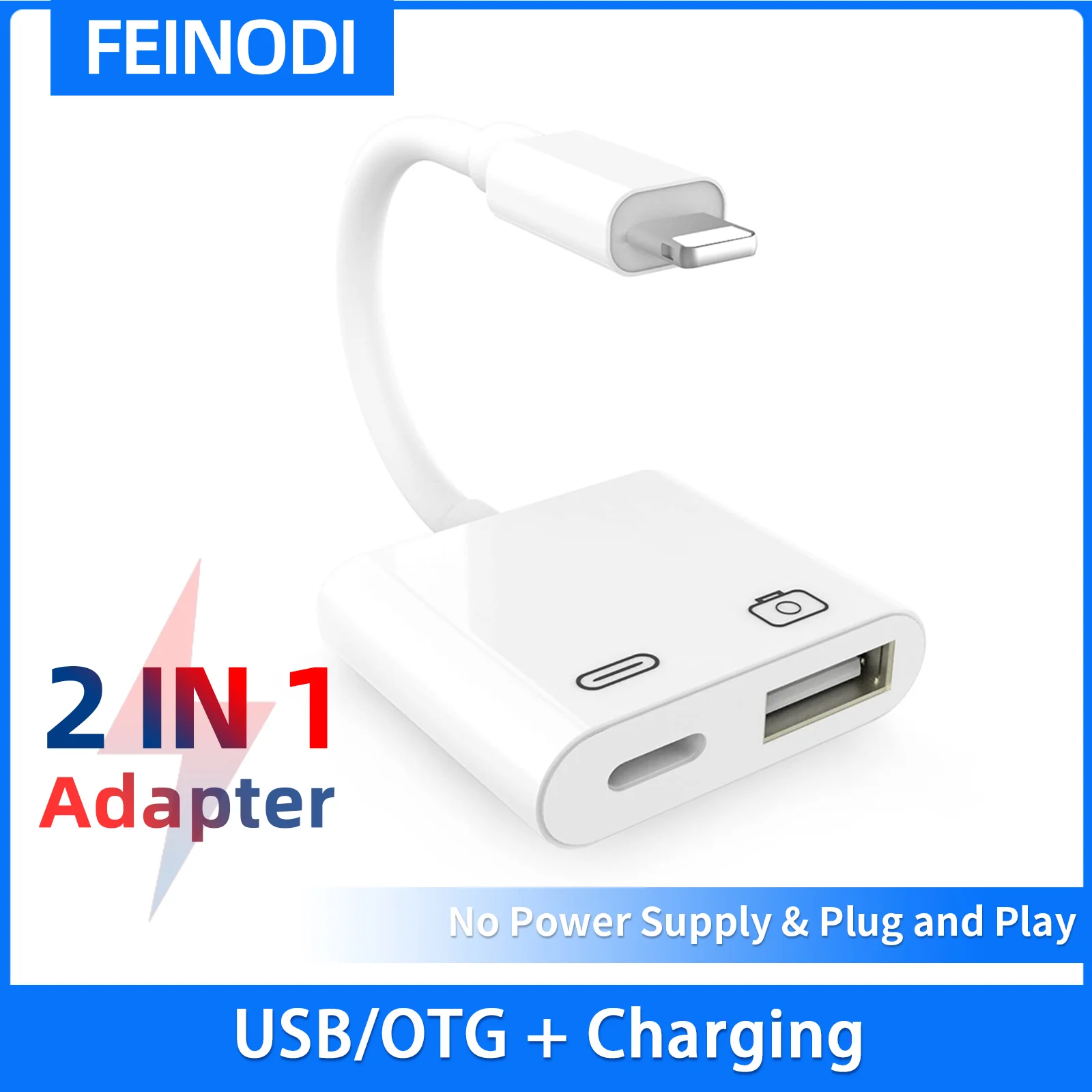 Адаптер Lightning/USB 3 для камеры iPhone 14/13/12/iPad, адаптер USB мама OTG TF/SD карт с портом для зарядки, Plug and Play