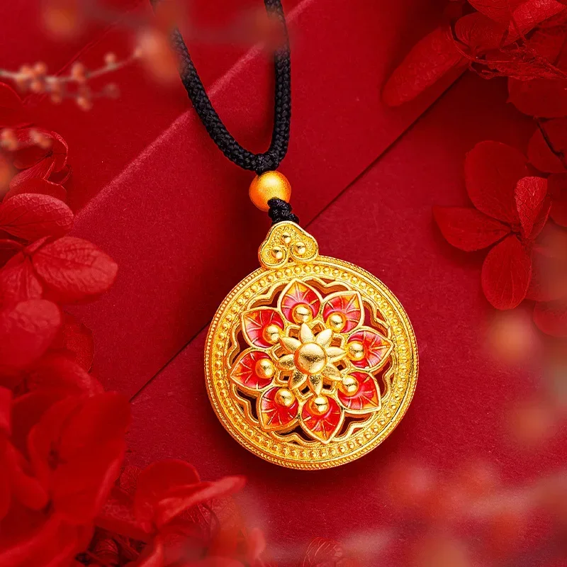 9999 реальное золото 24K эмаль цвет восемь сокровищ искусственный цветок шелк