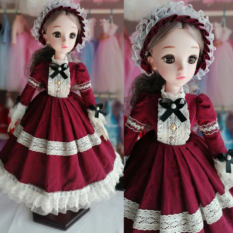 

BJD Doll Clothes 1:3 Doll 60cm Changeover Doll Casual Fashion Retro Lolita Princess Dress Dress Lace Dress Set