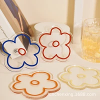 creative simple coaster retro cute shape transparent acrylic coaster insulation pad bar mat table mat ornaments