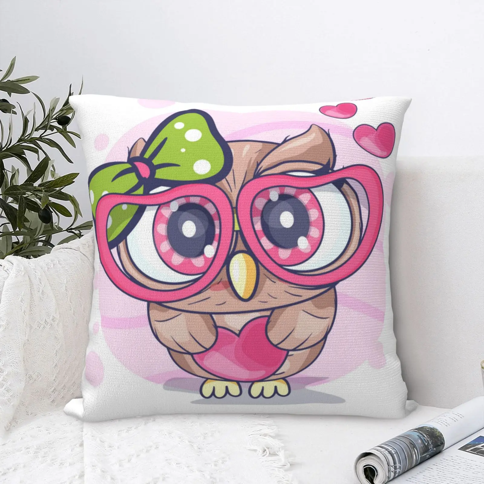 Мультяшная Сова 6 наволочка для подушки винтажная подушка дивана черная