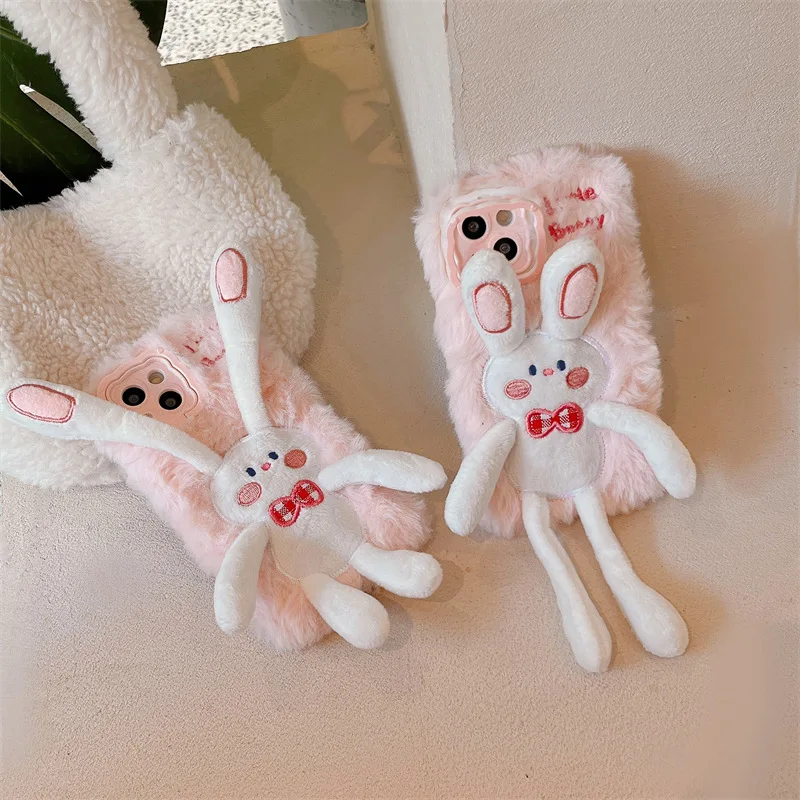 

Suitable For IPhone14promax 13plus12 Autumn And Winter Plush Dila Rabbit Anti-drop Mobile Phone Case