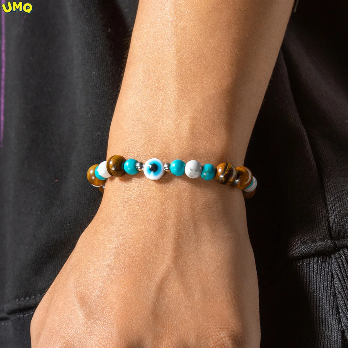 

Мужской браслет с тигровым камнем, новинка 2022, модный браслет с бусинами из бусин