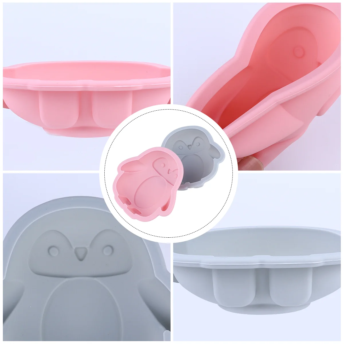 

2Pcs Cake Baking Molds Cartoon Baking Mold Penguin-Shape Mold Silicone Mold