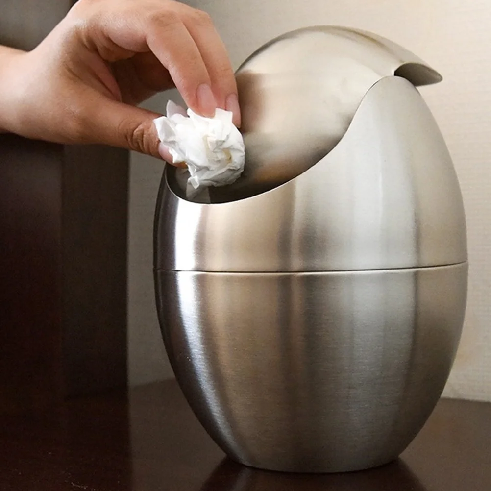 

Desk Trash Can Mini Trash Can Desk Stainless Steel Trash Can Countertop Garbage Bin with Lid