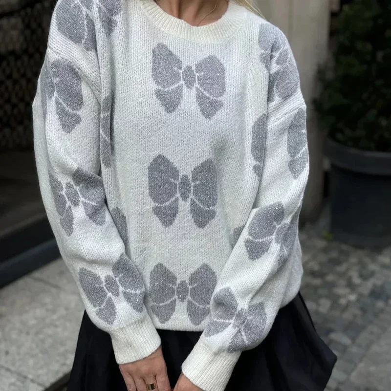 Женский пуловер с круглым вырезом свитер дизайнерские нишевые топы Свитер С