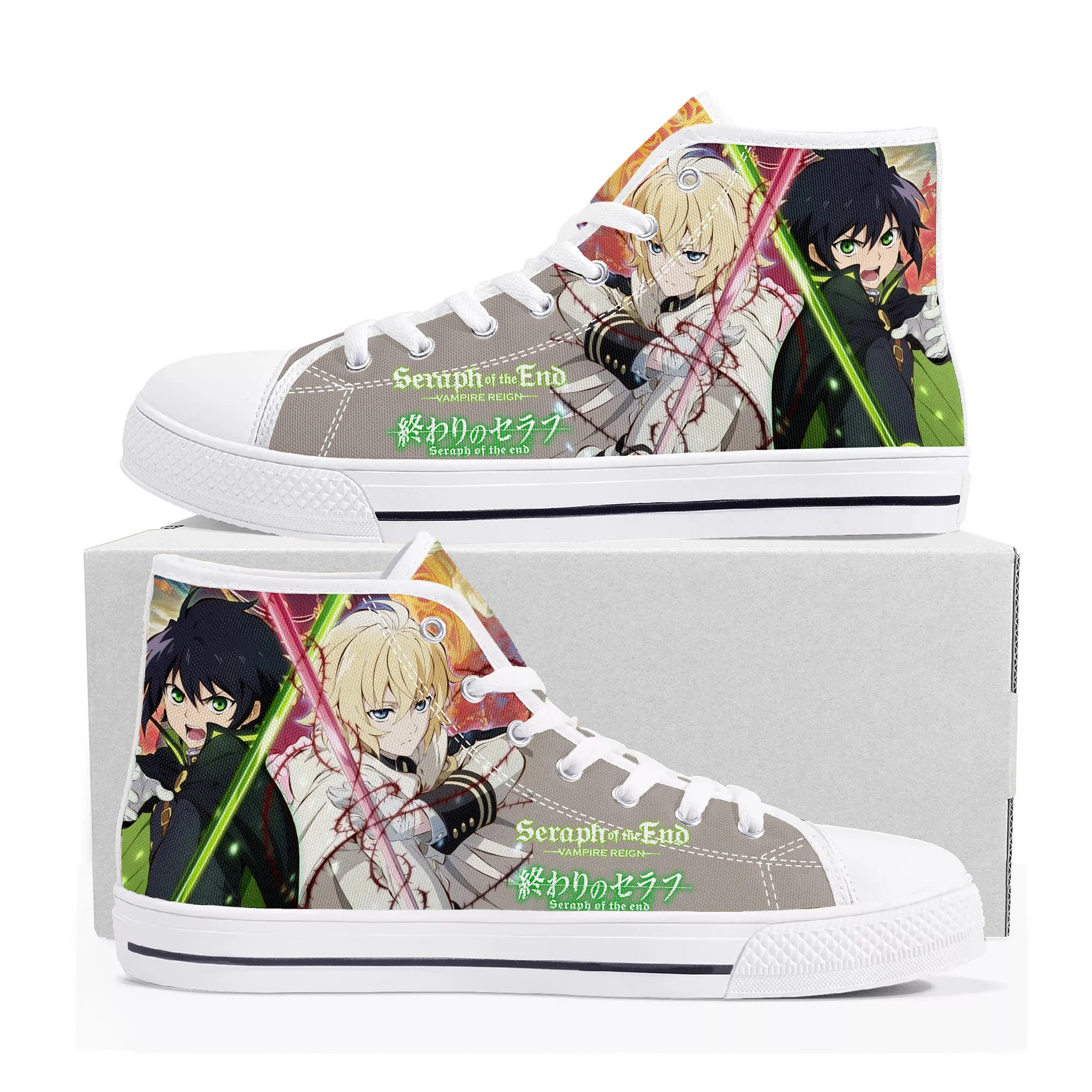 

Hot Seraph Of The End Hyakuya Yuichiro High Top Sneakers Mens Womens Teenager Canvas Sneaker Casual Couple Shoes Custom Shoe