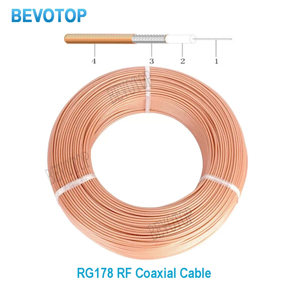 Кабель RG178 Соединительные провода RG-178 РЧ-коаксиальный коаксиальный кабель 50 Ом 10