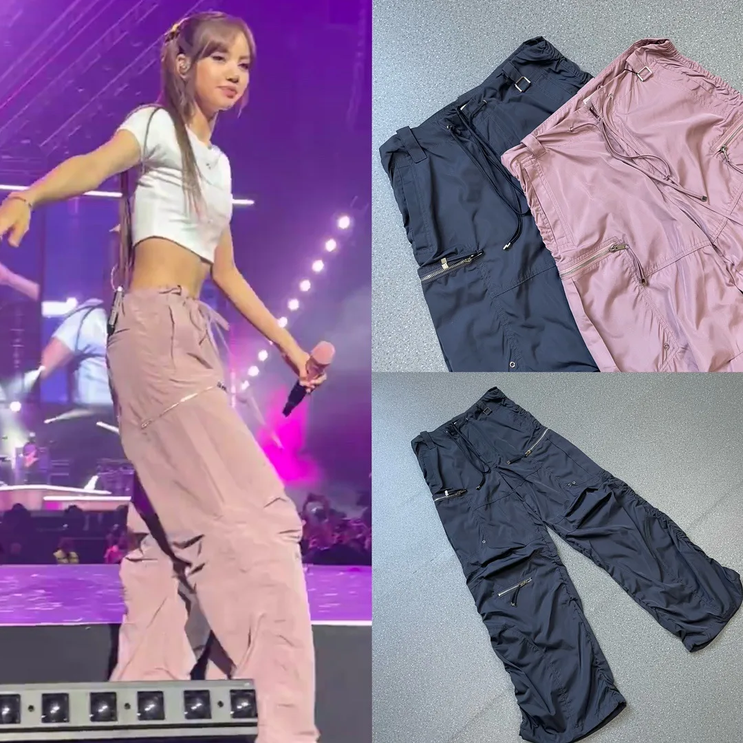 

Свободные розовые рабочие брюки с украшением на молнии nacher: идеально подходят к стилю Лизы