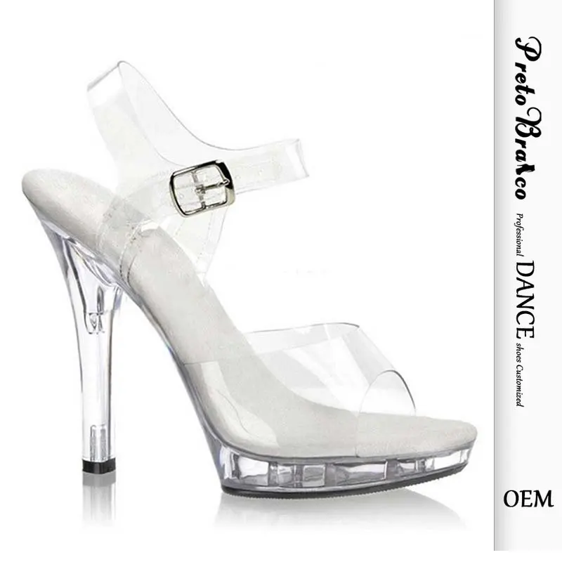 

Women's Shoes High Heel Fashion Transparent Crystal Thin Heel Sandals Summer Wedding Dress Shoes 13cm Heel 3cm Platform YKC
