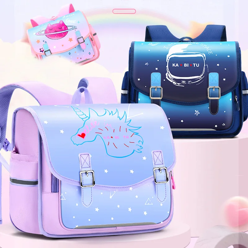 

6-12 years Girl and boy Schoolbags Lager Capacity Cartoon Waterproof School Bag Primary School Backpacks Kawaii Kids Bag