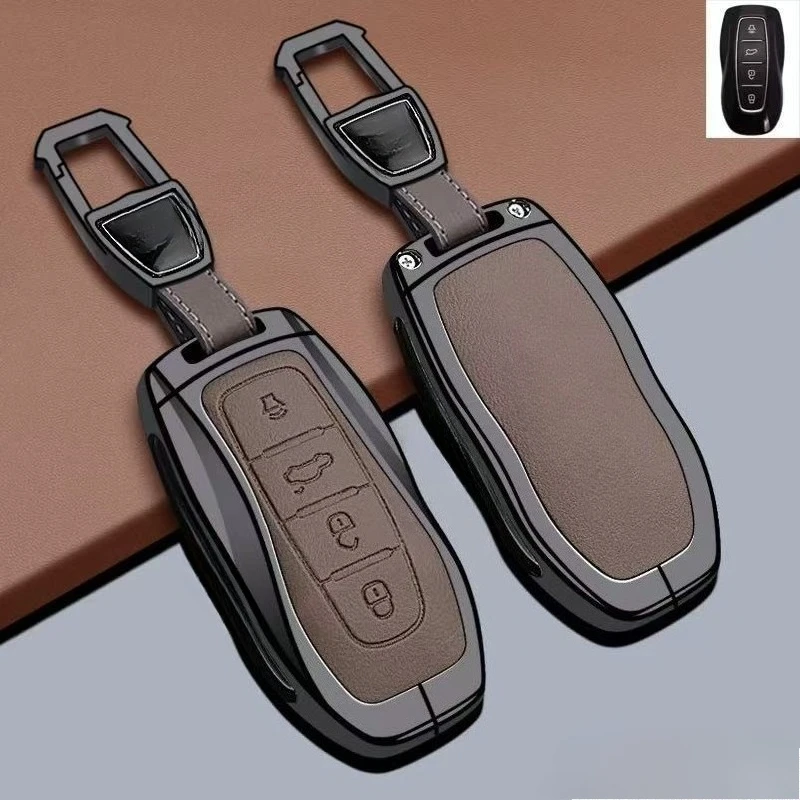 Фото Чехол для ключей из цинкового сплава для JMC Ford Equator/Equator Sport/Tourneo/Transit/E-Series, прочный металлический корпус с брелоком №5