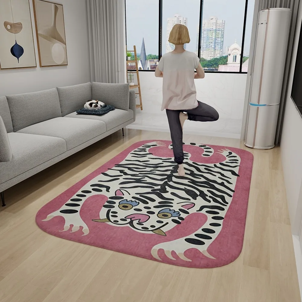 

Мультяшный тигр, декоративный Нескользящий Впитывающий Коврик для ванной, кухни, спальни, пола, йоги, Настенный Коврик