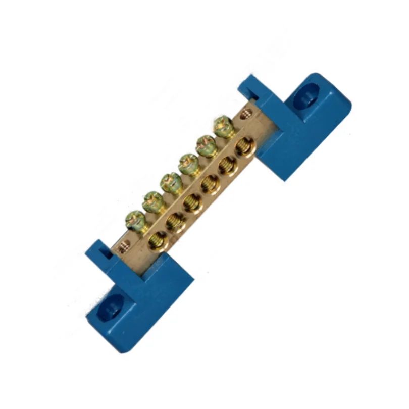 

6 Hole Brass Material Screw Terminal Block Copper Terminal Grounding Strip Bus Bar Block