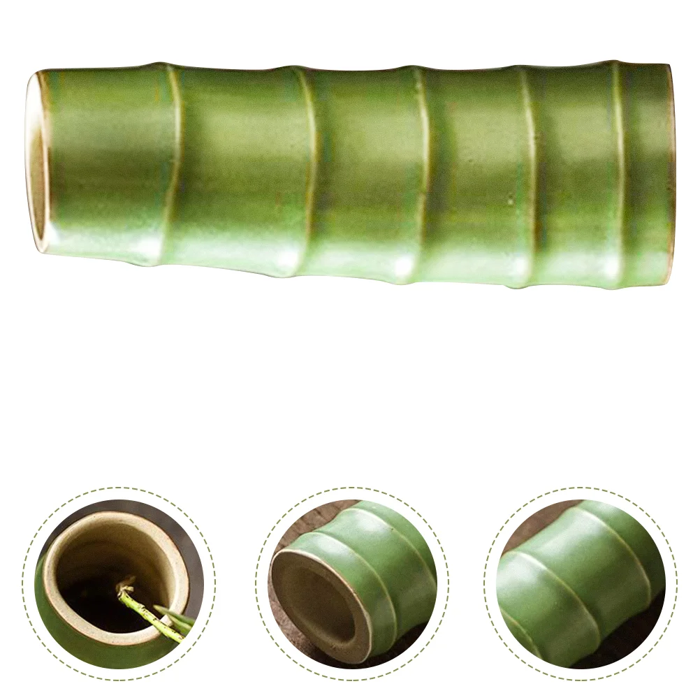 

Ceramic Bamboo Joint Vase Vintage Dried Flower Container for Living Room