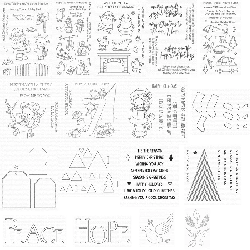 

Frost-Loving Friends who are skiing together imported transparent stamps and cutting dies