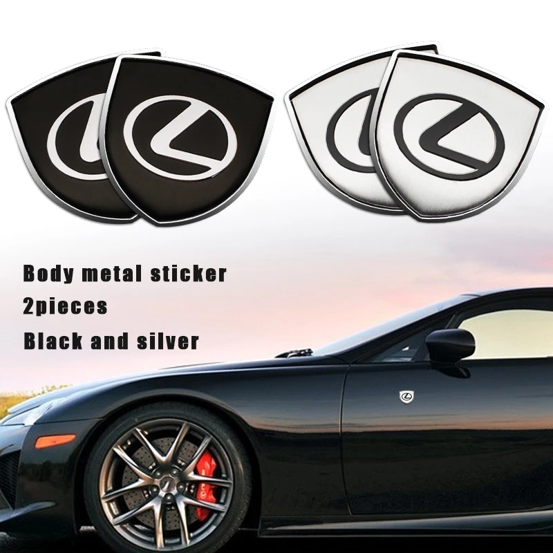 

3D Metal Car Sideways Emblems Badge Stickers Styling Accessories For Lexus CT200h F Sport ES LS IS GS LC RC GC RX UX NX LX GX