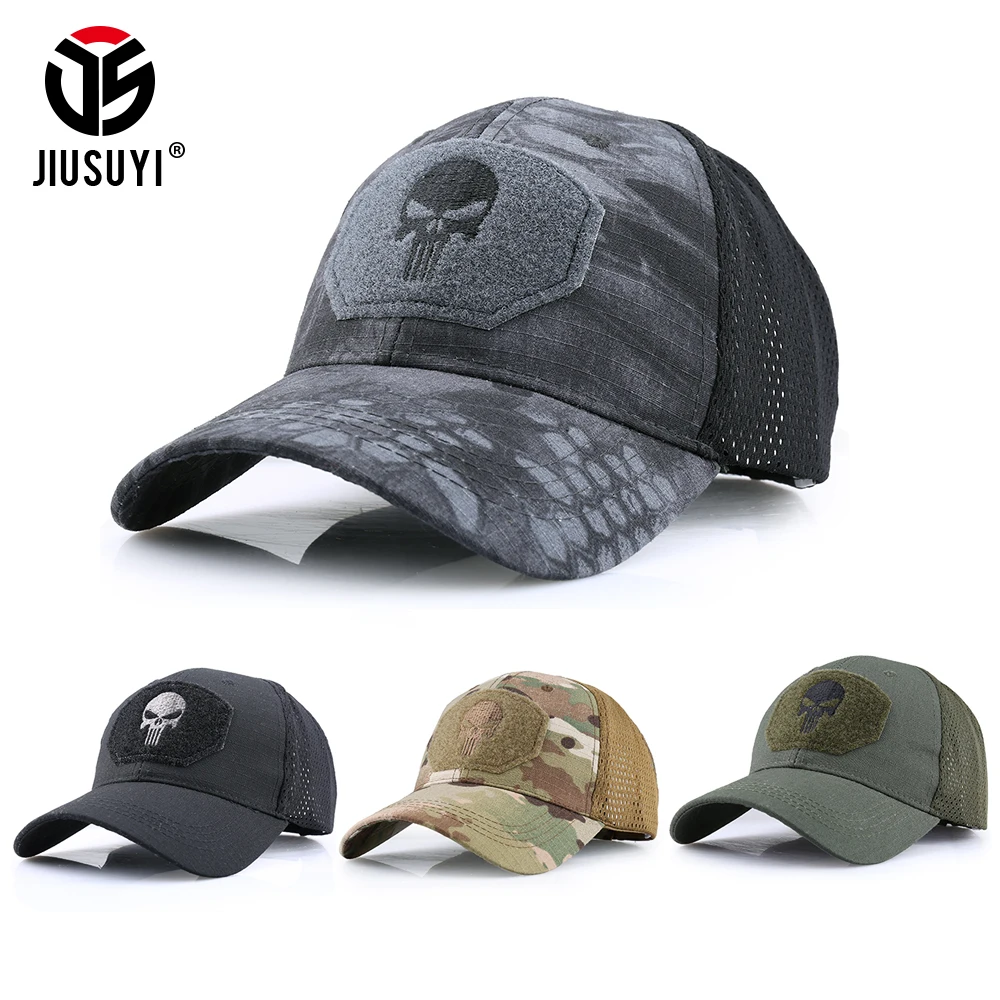 Men Camouflage Sport Baseball Cap Adjustable Snapback Tactical Golf Hunting Hiking Cycling Riding Trucker Sun Visor Caps Summer