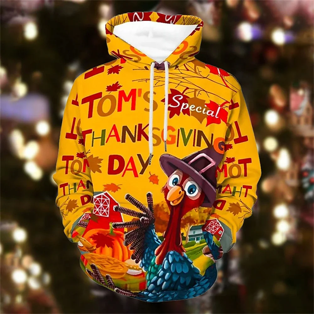 

Turkey Farm Men's Hoodies Autumn/Winter 3D Print Tiger Wolf Graphical Casual Long sleeved Pullover Hoodie For Men Sweatshirt