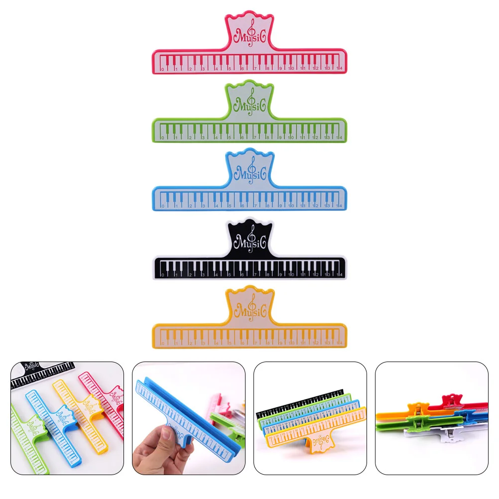 

5pcs Piano Book Clips Musical Sheet Holders Book Clips Book Page Fixing Clamps