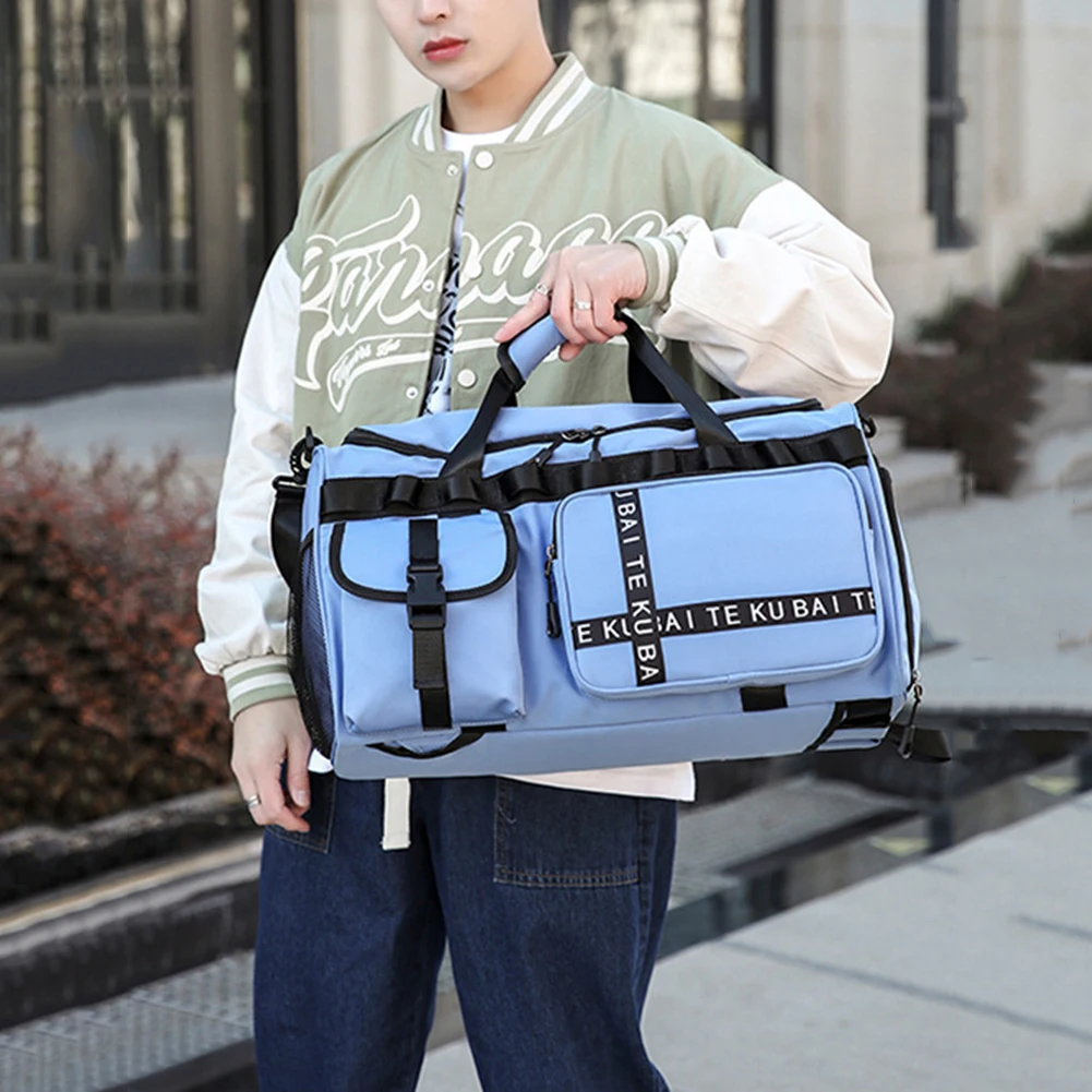 

Fitness Bag Oxford Large Capacity Yoga Sports Backpack with Shoe Compartment Multifunctional Wear-resistant for Travel Swimming