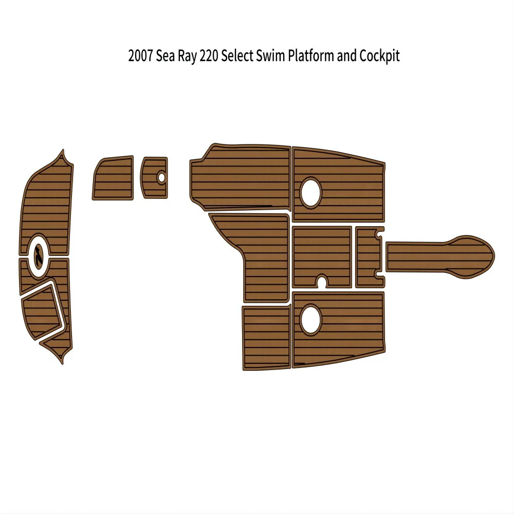 2007 Sea Ray 220 Select Платформа для плавания Кокпита Pad Лодка Коврик из пены EVA тикового